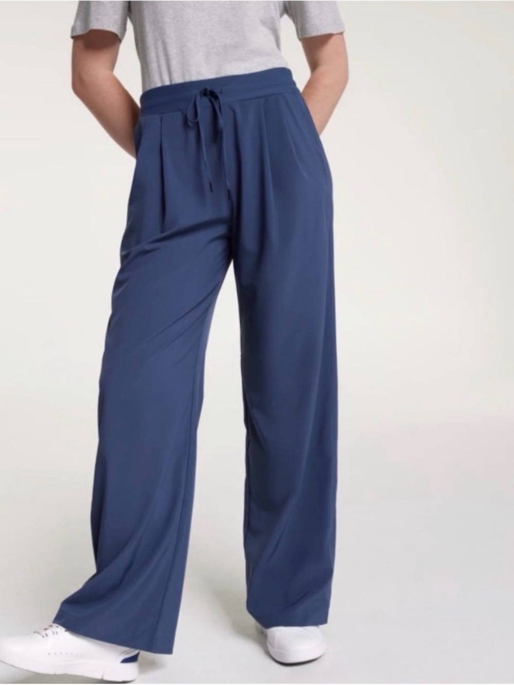 Calia Navy Wide-Leg Drawstring Pants